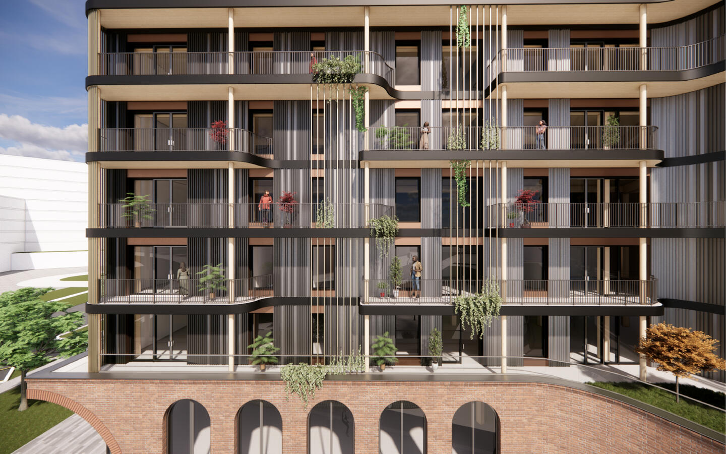Facade Design with Undulating Balconies